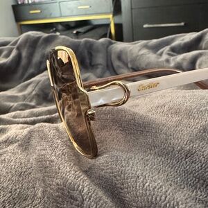 Women’s Cartier Gold and White sunglasses authentic